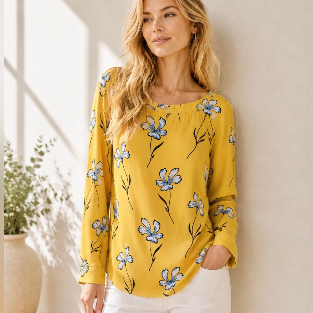 Ann Taylor Loft Lilly Tab Sleeve Top Size S